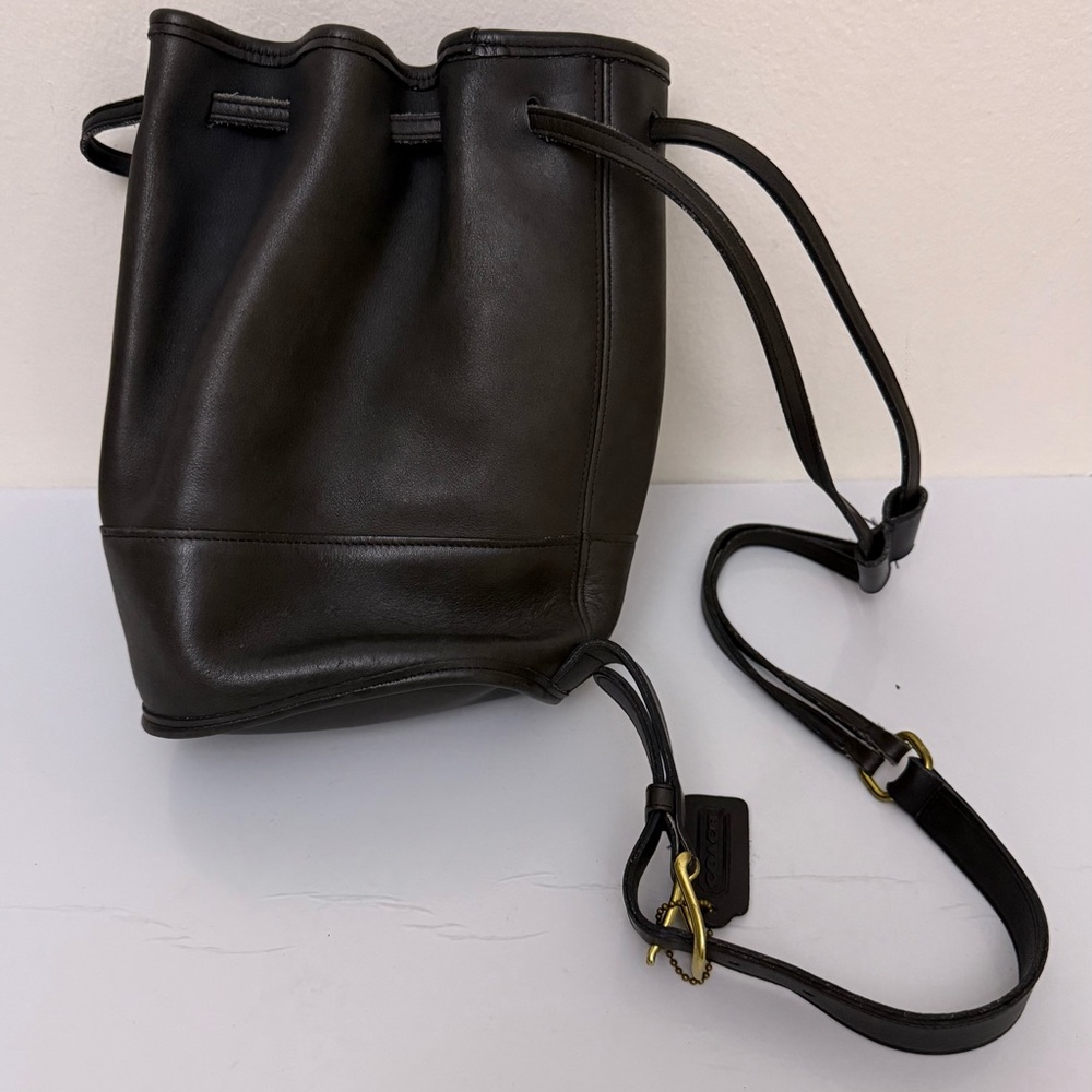Rare Vintage Coach BIXBY Sling Bucket Bag Dark Grey